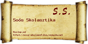 Soós Skolasztika névjegykártya